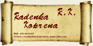 Radenka Koprena vizit kartica